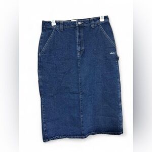 Obey Women's Dark Blue Denim Skirt